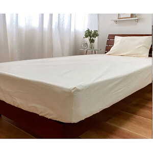 ＜クィーン＞自然のままのピュアコットンボックスシーツ(160×200×30cm)キナリ PUBX-Q