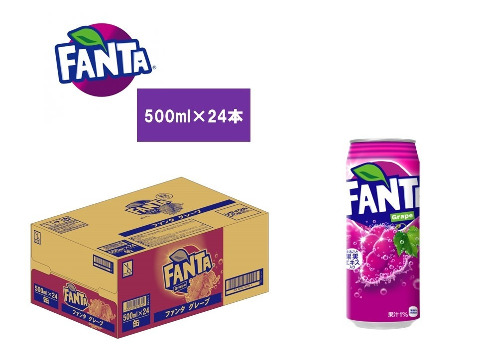
ﾌｧﾝﾀ ｸﾞﾚｰﾌﾟ 缶 500ml 1ケース（24本入り)
