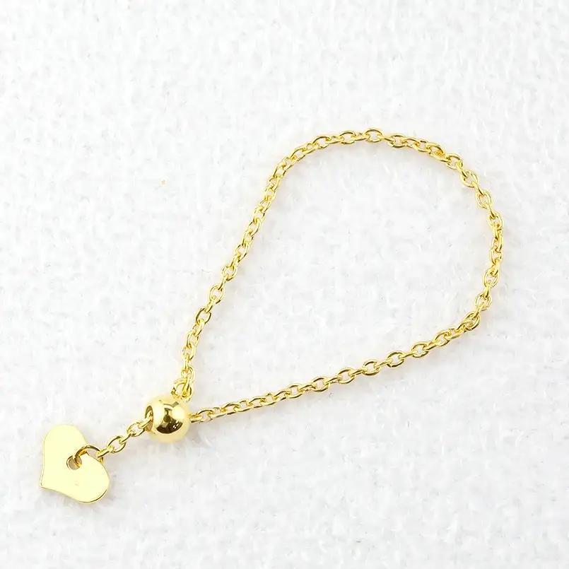純金 指輪 チェーンリング フリーサイズ 24金 ハート ゴールド 24k　管理番号220913nm104 SWAA064