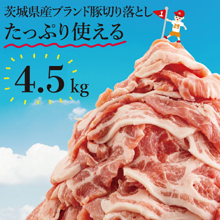 【ふるさと納税】【数量限定】【選べる配送月】リピーター続出！茨城県ブランド豚切り落とし4.5kg (300g×15p)【肉 豚肉 切り落とし 小分け 真空 真空パック 茨城県産 肉料理 肩ロース ウデ モモ バラ 水戸市 水戸】（EC-104）