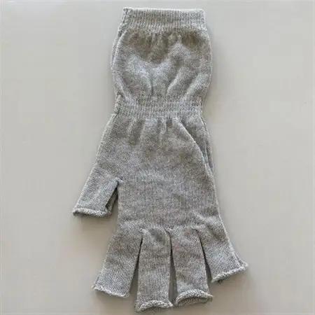日本製 オーガニックコットン ハーフ手袋 【グレー】(971-7660)【1631424】