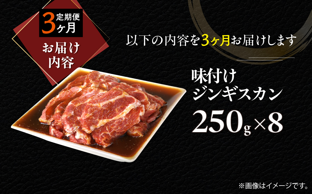 【3ヶ月定期便】味付けジンギスカン250g×8 MROA265 ３回 ８パック