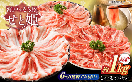 【全6回定期便】「瀬戸のもち豚せと姫」しゃぶしゃぶセット (ロース・肩ロース・バラ) 約1kg   [BAER039]豚肉