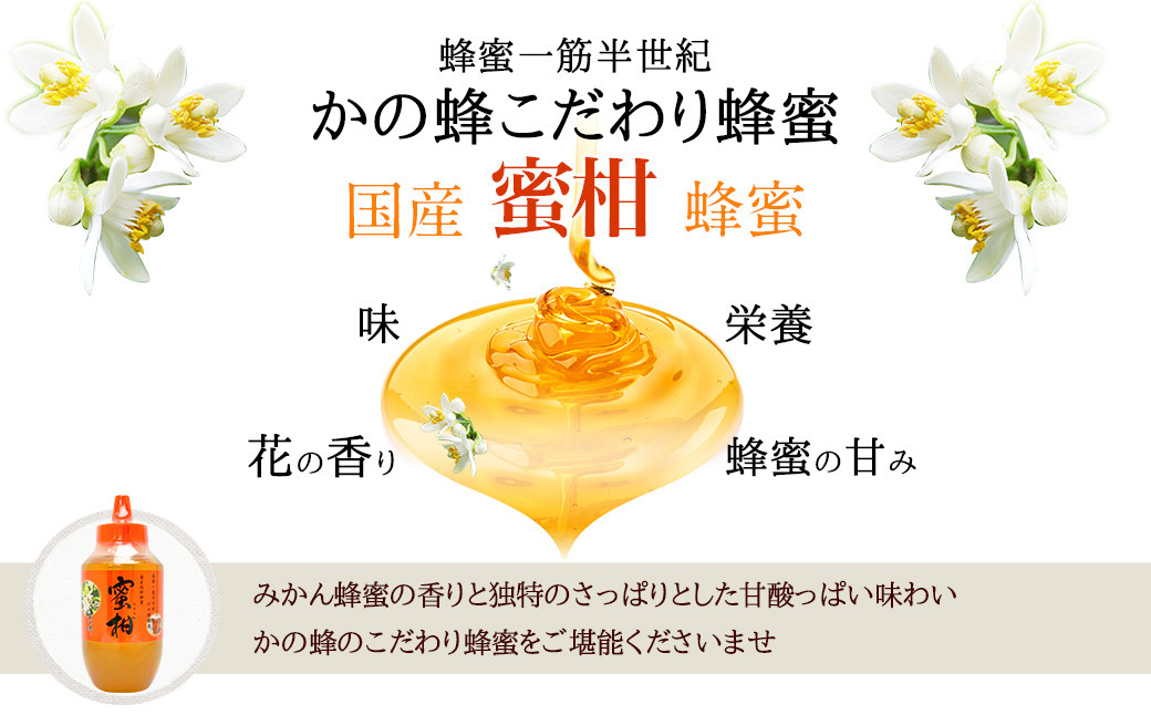 はちみつ 専門店【かの蜂】 国産 みかん 蜂蜜 1000g（1kg）