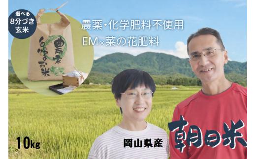 岡山県産　朝日｜お米　米　ごはん｜10kg　選べる　玄米or8分づき｜送料無料　数量限定　※朝日（玄米）10kg｜寄付額50,000円