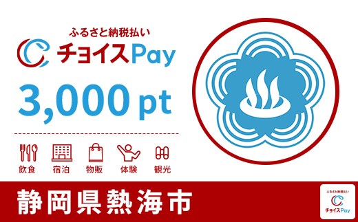 
                  熱海市チョイスPay 3,000pt【会員限定のお礼の品】
                