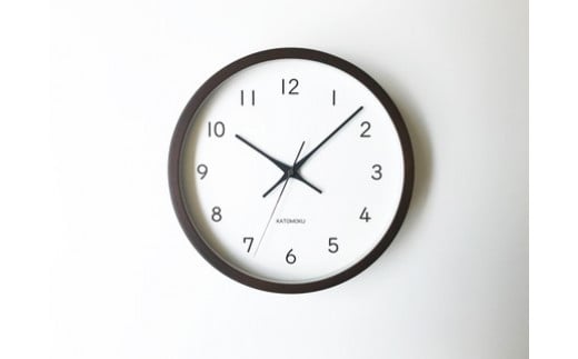 KATOMOKU　muku clock 13 ウオールナット 電波時計 連続秒針 インテリア 寝具 収納 置き時計 掛け時計 掛け時計 20000円 カトモク 加藤木工【B-39】