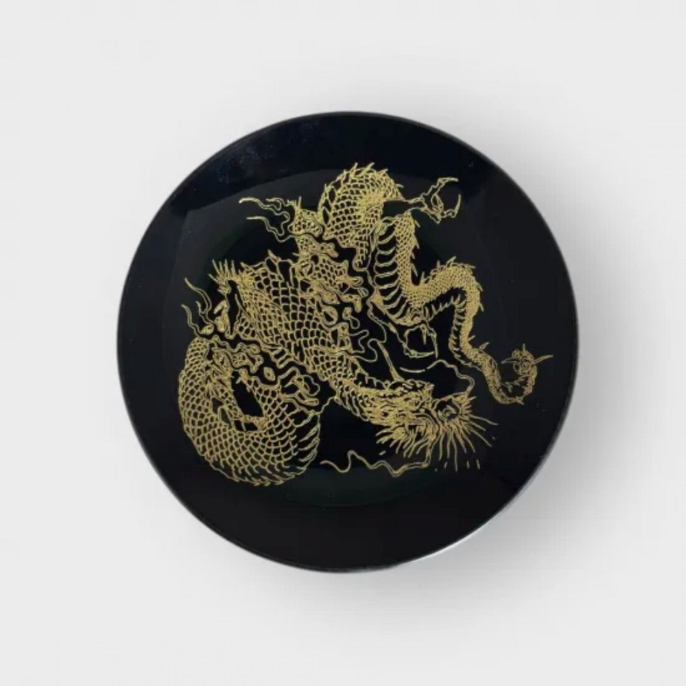 丸小皿 漆黒・金龍 ［NF261］ CU90097