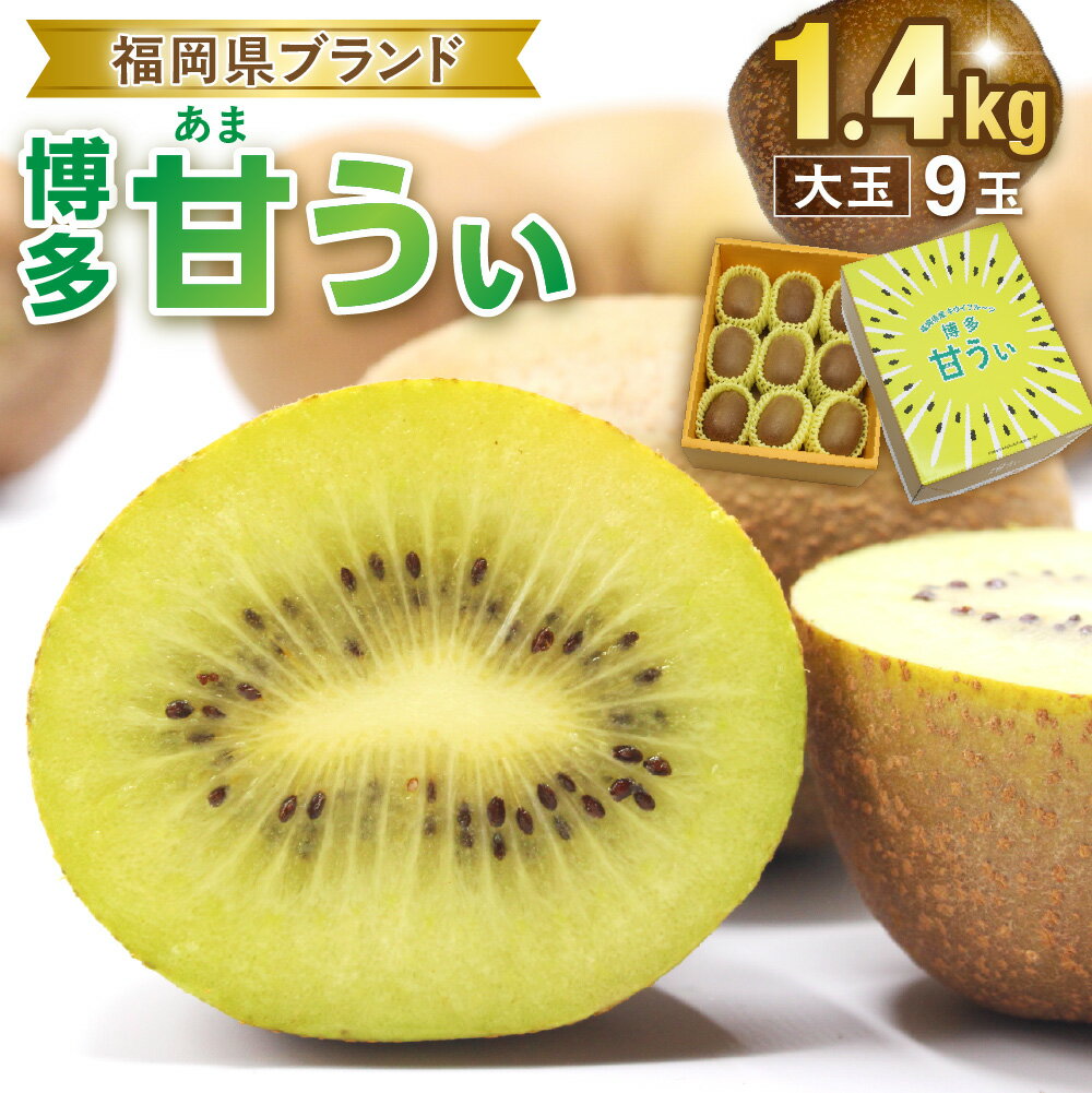 【ふるさと納税】【ギフト】福岡県ブランド！キウイフルーツ「博多甘うぃ」約1.4kg化粧箱入り【JAほたるの里】_HA0943 送料無料大きい果実 黄色味を帯びた果肉 福岡県のオリジナル品種