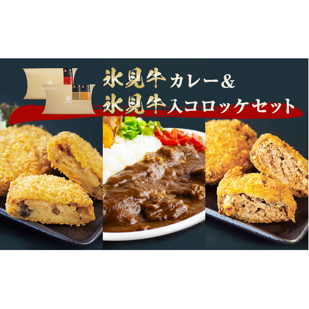 氷見牛カレー＆氷見牛コロッケ＆氷見牛入りミンチカツセット
