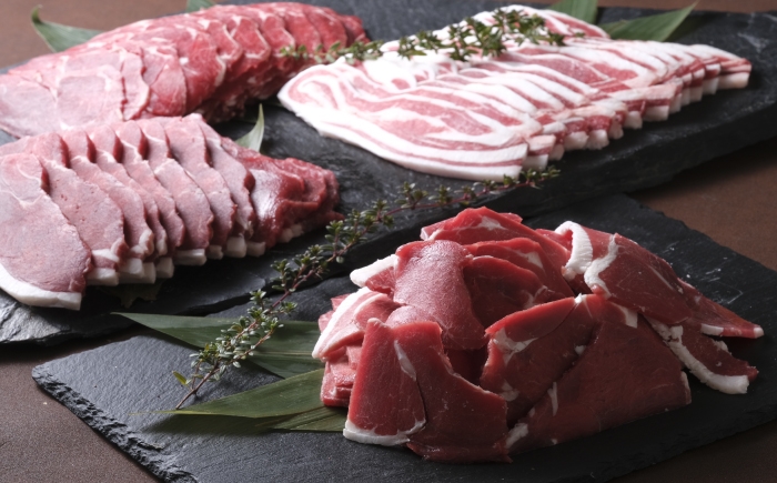 
                  【先行予約】3回定期便 鹿・羊・豚 北海道肉三昧定期便  | 株式会社上田精肉店 [BNAM050]鹿肉 ジンギスカン ラム肉 ラム 味付けジンギスカン ラムジンギスカン 羊肉 豚肉 豚 肉 ステーキ 豚丼 みそ漬け 味付け肉 ジビエ肉 エゾ鹿肉 ジビエ 国産ジビエ 赤身肉 ヘルシー 高たんぱく肉 高たんぱく 低脂肪肉 低脂肪 セット 食べ比べ ご当地 国産 北海道産 十勝 北海道
                