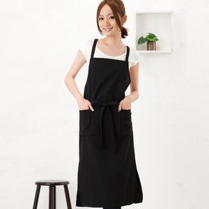 ロングスリットエプロン（カラー：ブラック）