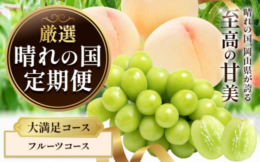 晴れの国からお届け! 晴れの国 定期便 大満足コース フルーツコース シャインマスカット 桃 フルーツ ふるさと納税 定期便 フルーツ 定期