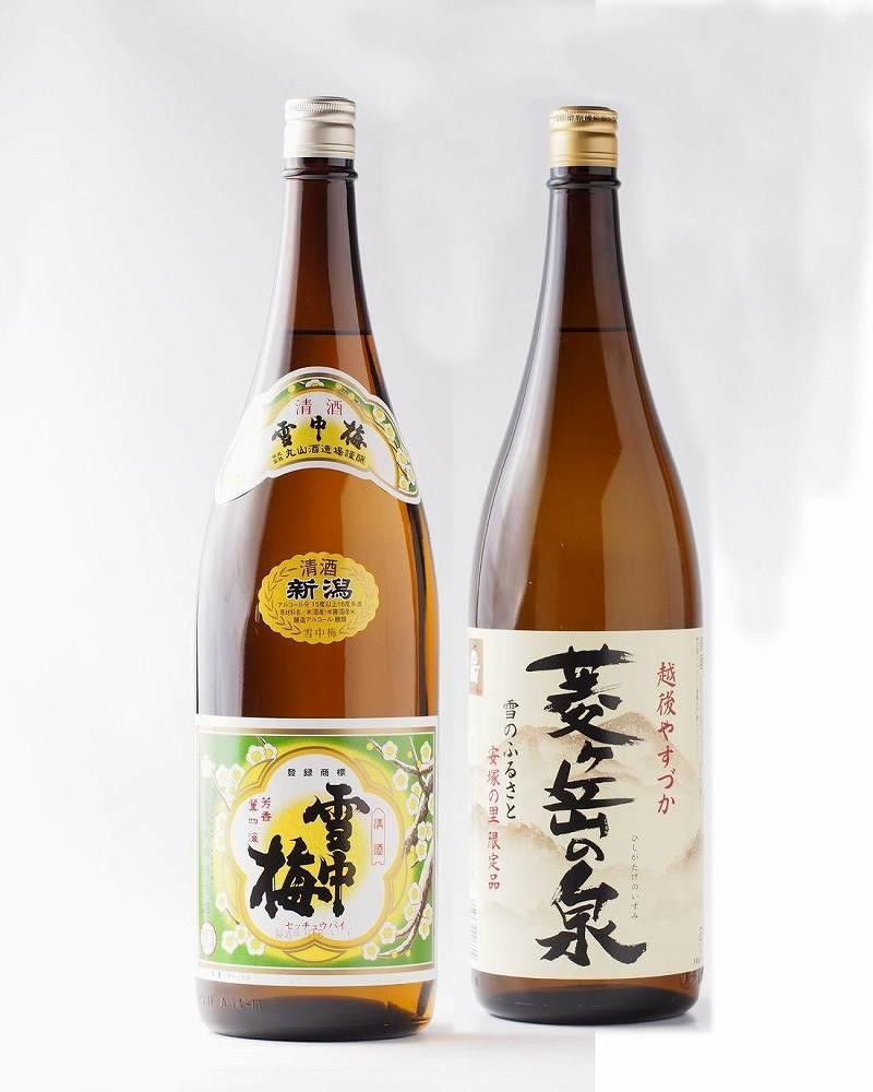 
雪中梅 普通酒 1800ml と 菱ヶ岳の泉 1800ml
