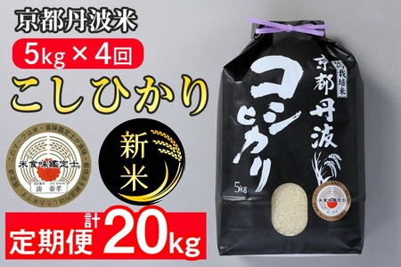 【定期便】訳あり 米 5kg 4ヶ月 京都丹波米 こしひかり 白米 4回定期便 5kg×4回 計20kg ※精米したてをお届け《緊急支援 米・食味鑑定士 厳選 コシヒカリ 京都丹波産 特Ａ 大人気お米