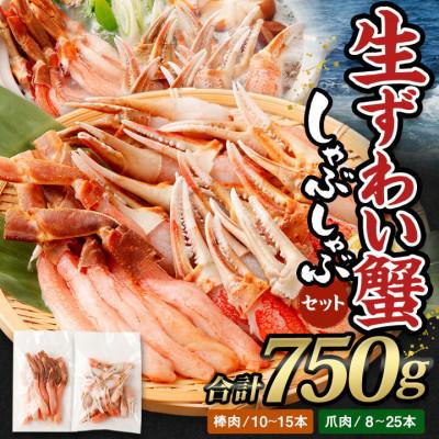 ふるさと納税 阪南市 ●期間限定【10月10日より順次発送】生ずわい蟹 かにしゃぶセット750g〔棒肉+爪肉〕