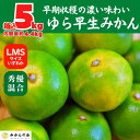 【ふるさと納税】ゆら早生 みかん 箱入5kg(内容量 4.4kg) SMLサイズのいずれか 秀品 優品 混合 有田みかん 和歌山県産 【みかんの会】 | 和歌山 フルーツ 果物 くだもの かんきつ 柑橘 柑橘類 みかんの会 送料込み 送料無料