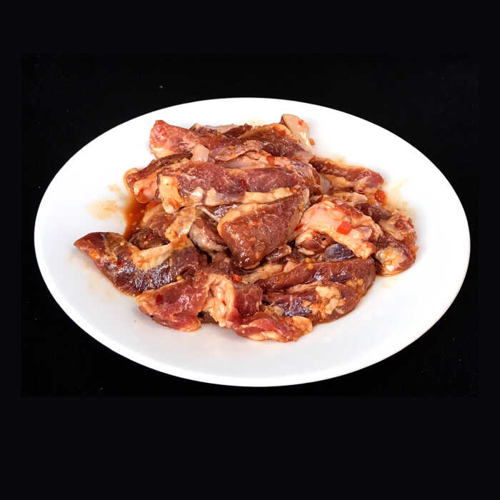【6回定期便】雲仙もみじ豚 味付き 中おち カルビ スタミナ焼き 1200g  豚 豚肉  / 南島原市 / はなぶさ [SCN089]_イメージ2