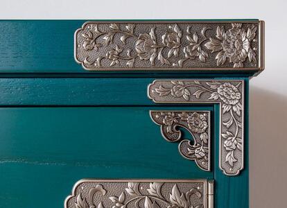 【吉野民芸 25整理片開 青磁（銀古美）】★創業明治40年老舗「境木工」熟練の職人の手により1つ1つ丁寧に作り上げる伝統工芸品「吉野民芸家具」