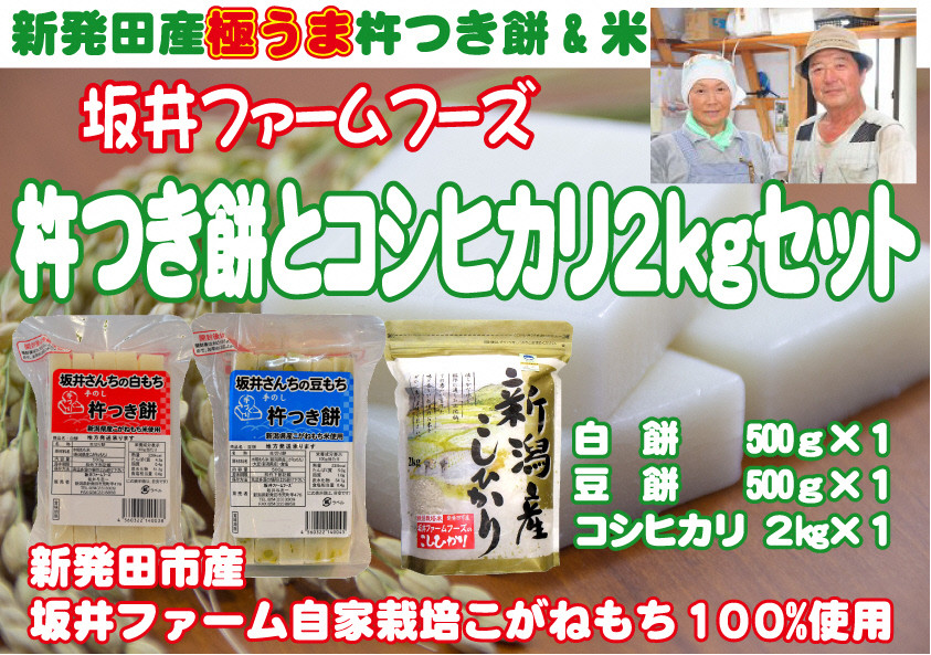 
            杵つき餅2種と特別栽培米コシヒカリ(2kg)セット 【 ふるさと直送 産地直送 セット 餅 もち こめ おこめ 米 2kg 3kg 新潟県 新潟産 コシヒカリ せいだ 新潟 新発田 C46_01 】
          