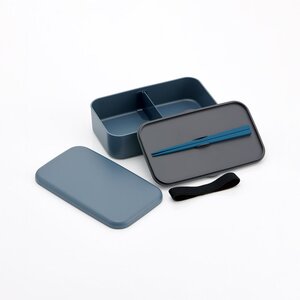 箸付き 弁当箱 1000ml 1段 ランチボックス お弁当 18cm 大人 メンズ バイオマス スケーター skater PLB10HB アッシュブルー 子供 食洗機可 電子レンジ可 仕切付 ランチベ