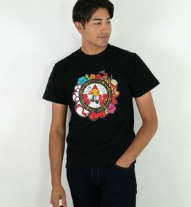 沖縄市 マンホールTシャツ エイ坊 (黒 / Sサイズ) Tシャツ 半袖 キャラクター メンズ レディース 沖縄市 黒色 沖縄市 / 株式会社TAK JAPAN[BCDK002-01]