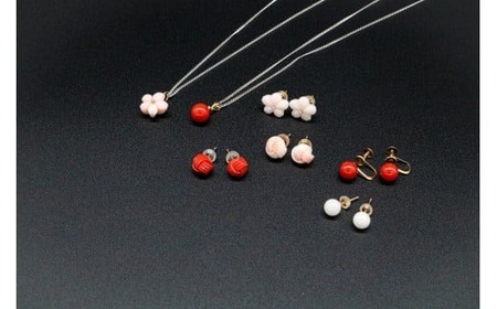 ヒメTama ピアス 7.3mm～8.5mm | 珊瑚 ヒメ珊瑚 サンゴ さんご ヒメサンゴ ピンク 桃色 イヤリング ゴールド 金具 アクセサリー 高知県 南国市