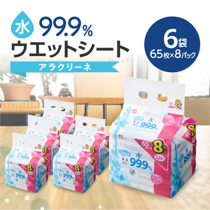 アラクリーネ 水99.9％ウエットシート （65枚×8P）×6袋×3か月