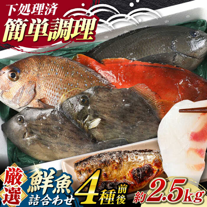 【ふるさと納税】【期間限定！】対馬産 鮮魚 詰め合わせ 4種前後 2.5kg《対馬市》【対海】[WAH021] 新鮮 天然 直送 冷蔵 セット 海鮮 刺身 魚介類