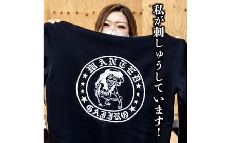 ガジロウ刺繡入りパーカー 【Mサイズ】 福崎町 キャラクター 妖怪 河童 カッパ