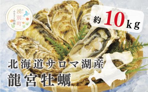 【国内消費拡大求む】≪先行予約2025年11月から配送≫北海道サロマ湖産 龍宮牡蠣10kg（2年物殻付きカキ）カキナイフ付　牡蠣　カキ　かき　海鮮　魚介　国産　殻付き　生牡蠣　生食　焼き牡蠣　蒸し牡蠣　冷蔵　産地直送　サロマ湖　オホーツク　湧別町　北海道