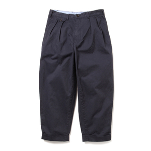 BEAMS PLUS 2プリーツ ツイル パンツ　NAVY　L