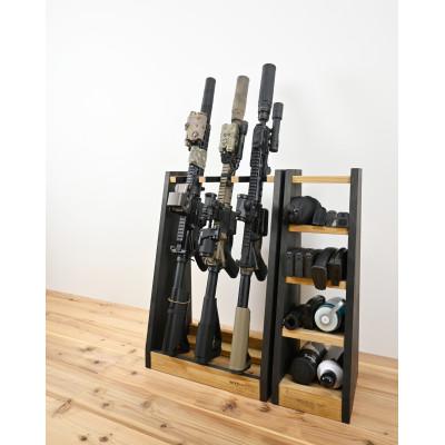 ふるさと納税 横手市 WOOD WORKS ガンラック ライフルスタンド 3丁掛【本体:ライトブラウン×ブラックウッド】 |  | 02