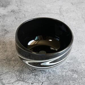  ガラス抹茶碗（黒流水文）| 食器 食器