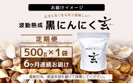 定期便 ≪6ヶ月連続お届け≫ 止まらなくなるほど美味しい！波動熟成 黒にんにく『玄』 500g × 6回 計3kg [F-15302]