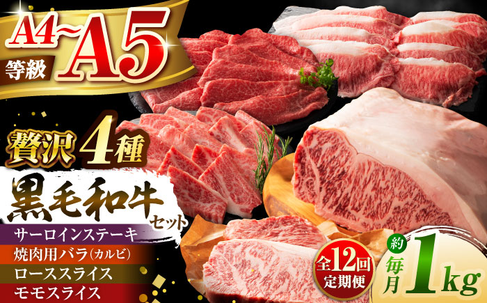 【全12回定期便】くまもと黒毛和牛「藤彩牛」厳選4種の贅沢セット 3904【株式会社フジチク】 [BHAD050]