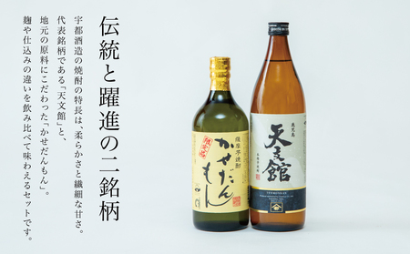 【ふるさと納税限定】【蔵元直送】宇都酒造 本格芋焼酎2本飲み比べセット（天文館 900ml＆かせだんもん720ml） いも焼酎 芋焼酎 お酒 鹿児島 ハイボール 内祝い 贈答用 ギフト 南さつま市
