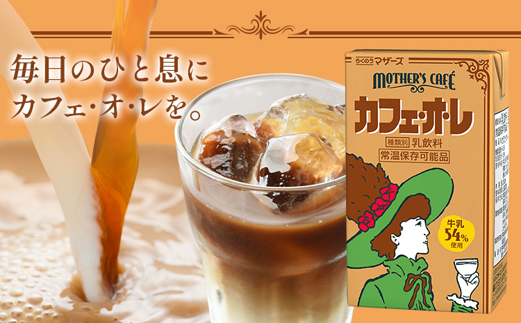 常温保存可能 牛乳54％使用 カフェ・オ・レ 250ml×24本 合同会社たべたせいか《30日以内に出荷予定(土日祝除く)》熊本県 菊池市 カフェオレ 牛乳 コーヒー 珈琲 乳飲料 紙パック らくのう