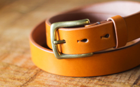 【minca】幅30mmベルト/36インチ  栃木レザーの希少な「ハーネスレザー」使用の贅沢な1枚革のレザーベルト/キャメル/HL-B01/CAMEL/minca　588