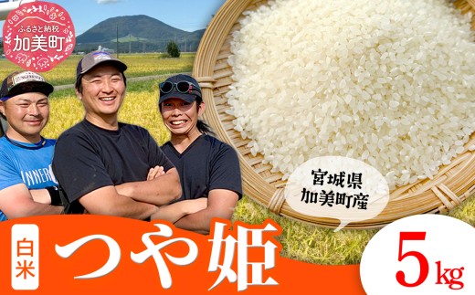 先行予約（2026年10月中旬～発送） 令和8年産【精米】【5kg】 米 宮城県産 つや姫  ブランド米 白米 精米 ご飯 ごはん コメ こめ お米 小分け 家庭用 結心ファーム [ 宮城県 加美町 ]  | yu-th05-r8