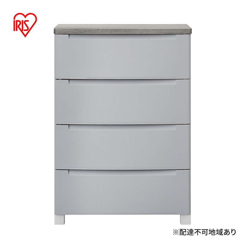 チェスト ウッドトップチェスト KDMG-564WT ライトグレー アイリスオーヤマ プラスチック ノックダウン 組立 リビング 収納 木製 タンス 箪笥 4段 雑貨 日用品 