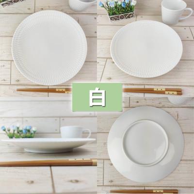 ふるさと納税 瑞浪市 【3色SET】美濃焼 さざなみ 24丸皿 24.2×3cm 520g 小田陶器 |  | 03