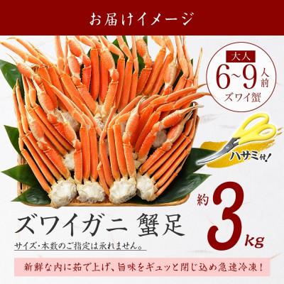 ふるさと納税 弟子屈町 【のし付】ズワイガニ足 約3kg 6〜9人前 蟹ハサミ・ガイド付 ボイル済 北海道 弟子屈 2934 |  | 03