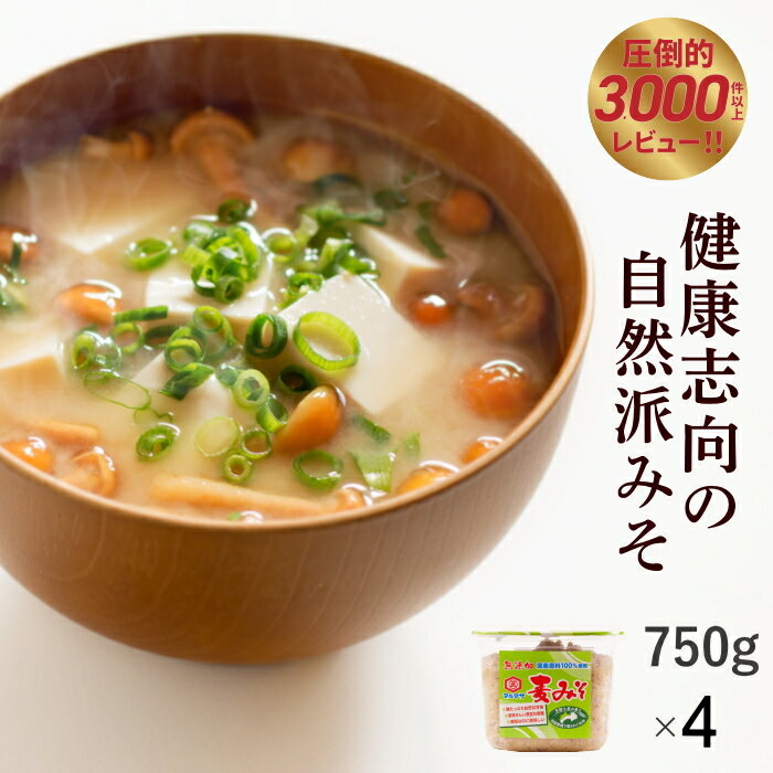 【ふるさと納税】 麦 みそ 750g × 4 パック 甘口 無添加 生 仕込み 味噌 減塩 食物繊維 麹 非加熱 処理 蔵元 直送 樽 酵母 味噌汁 朝 ごはん ご飯 お米 常温 国産 健康 思考 自然派 愛媛 ご当地 贈答品 お返し プレゼント 土産 お取り寄せ マルマサ醤油 愛媛県 愛南町