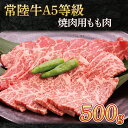 【ふるさと納税】常陸牛A5等級　焼肉用500g(もも肉)（AC001）