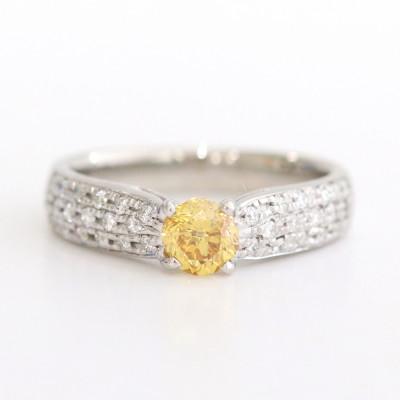 ふるさと納税 山梨市 プラチナ オレンジイエローダイヤモンド0.512ctリング G1035　#12 |  | 01