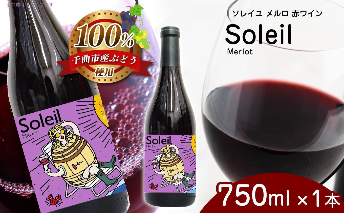 
            Soleil Merlot ソレイユ メルロ 750ml × 1本 | 飲料 洋酒 お酒 アルコール ドリンク ワイン 赤ワイン Soleil Merlot ソレイユ メルロ ワイン用 ぶどう 品種  定期 特産品 千曲市 長野県 日本 ワイナリー
          