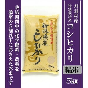 【新潟特別栽培米】【精米】刈羽村産コシヒカリ 5kg【1576269】