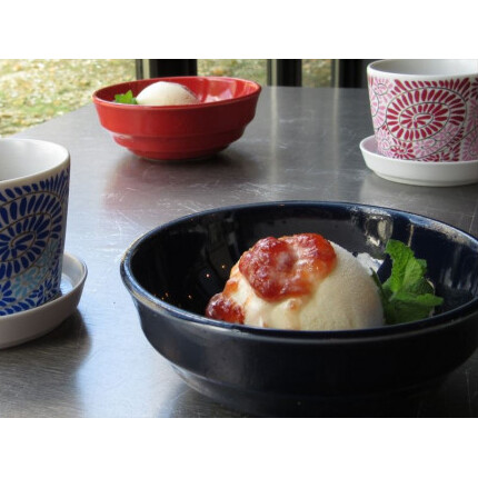 ARITA PORCELAIN LAB(アリタポーセリンラボ) 赤釉&墨ルリ・波紋鉢(小)4個セット 有田焼 小鉢 モダン ボウル A25-250_イメージ4
