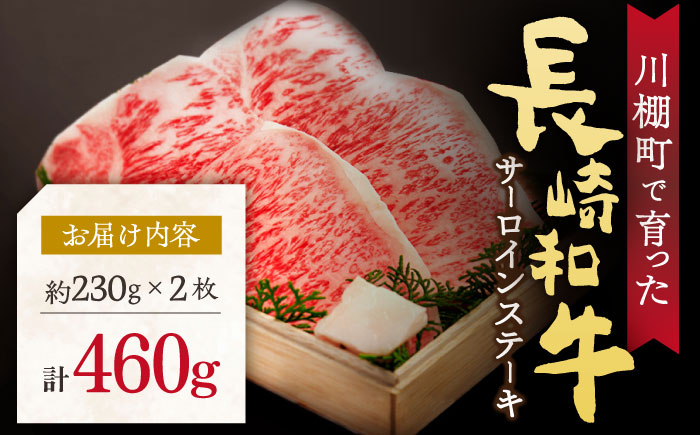 【数量限定】【川棚町で育った】長崎和牛 サーロインステーキ 約230g×2枚 総量460g /長崎県産和牛 牛肉 国産牛【川下精肉店】 [OAA012]